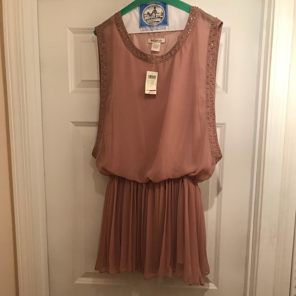 Peach chiffon mini dress